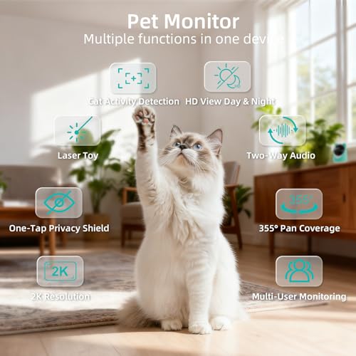 ASFSKY Pet Camera 2K privacy shield provides quick lens cover for private moments