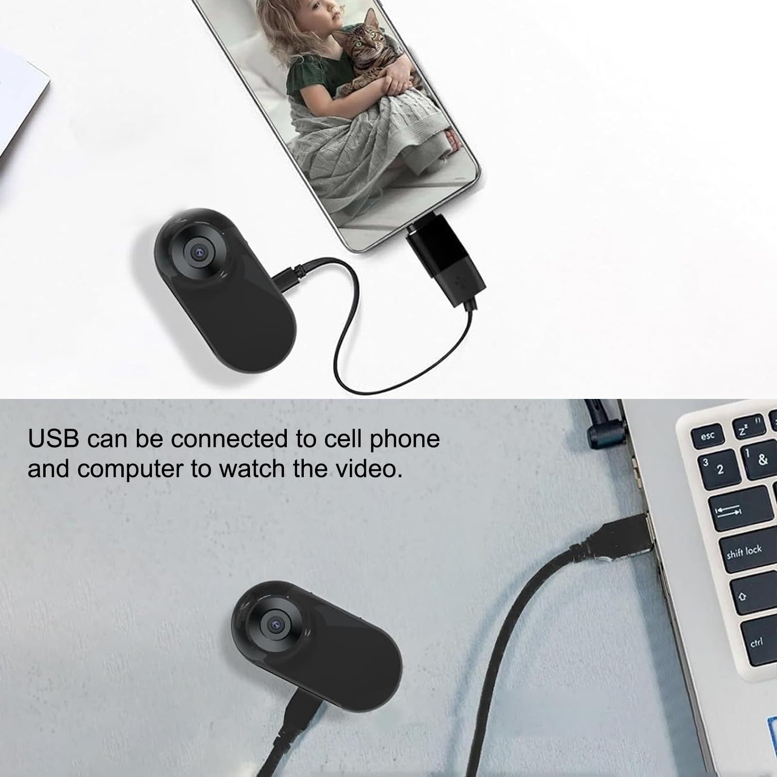 ASHATA cat collar camera LCD screen playback on the go