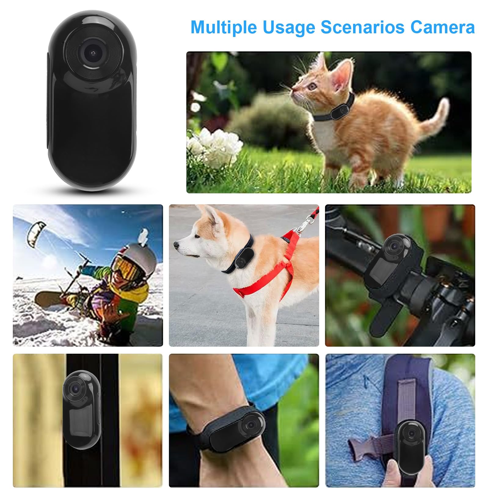 ASHATA cat collar camera 350mAh battery life indicator