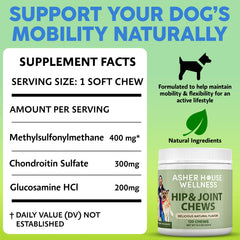 Asher House Wellness soft-chew closeup showing easy-to-chew texture for senior dogs.