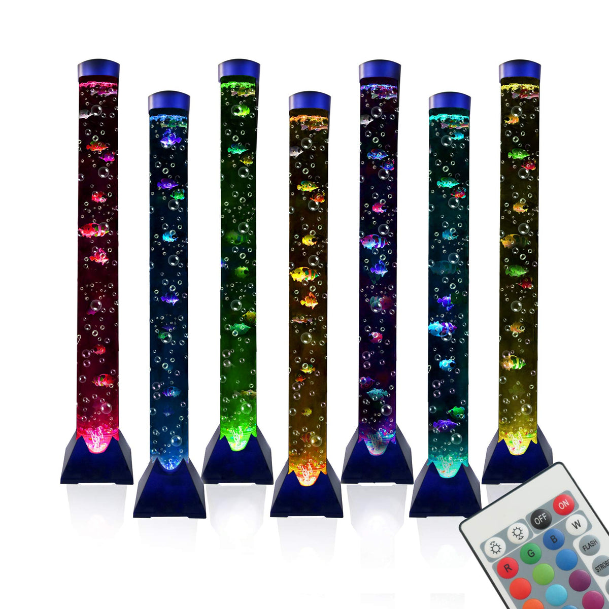 Asifu 4ft LED bubble tube floor lamp in living room delivers calming color ambiance.