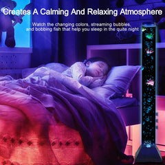 Asifu bubble-tube floor lamp with remote control for effortless color changes.