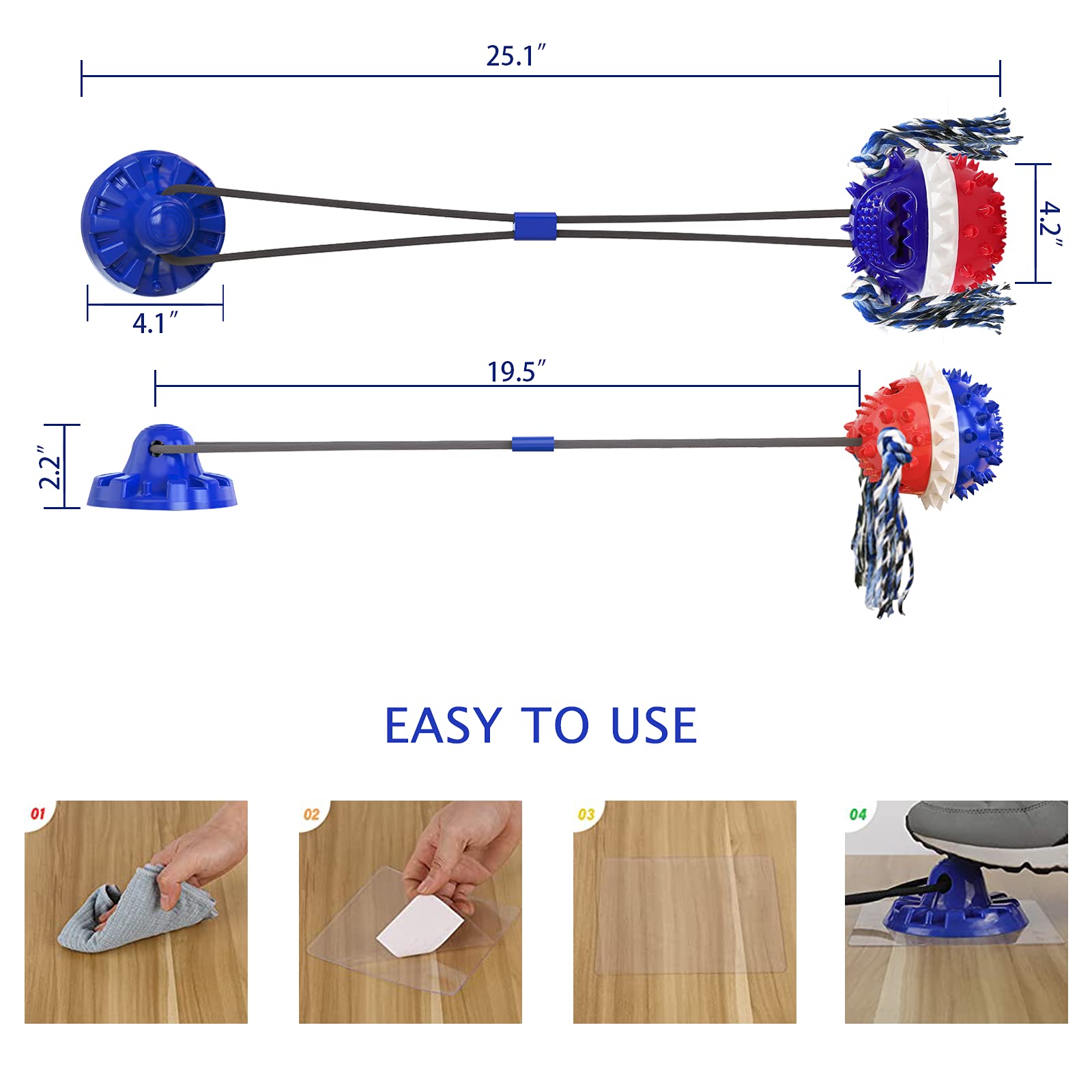 Askhald navy-blue rope-toy setup supports boredom relief and training