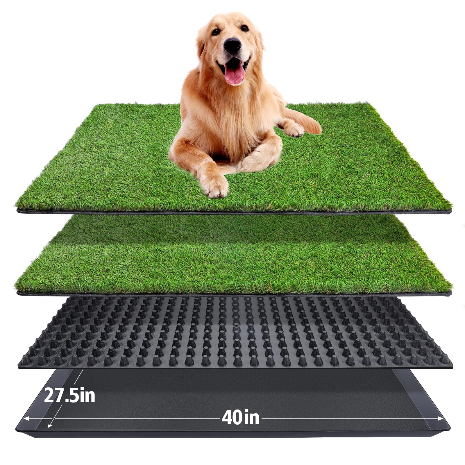 ASKIZ dog grass pad tray ready for indoor potty training use.