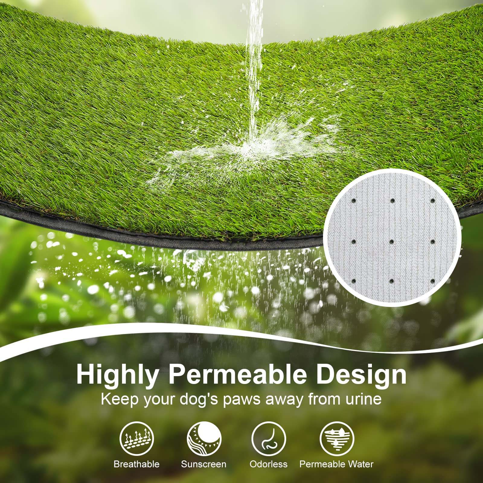 ASKIZ easy-clean grass pad cleans in seconds after use.