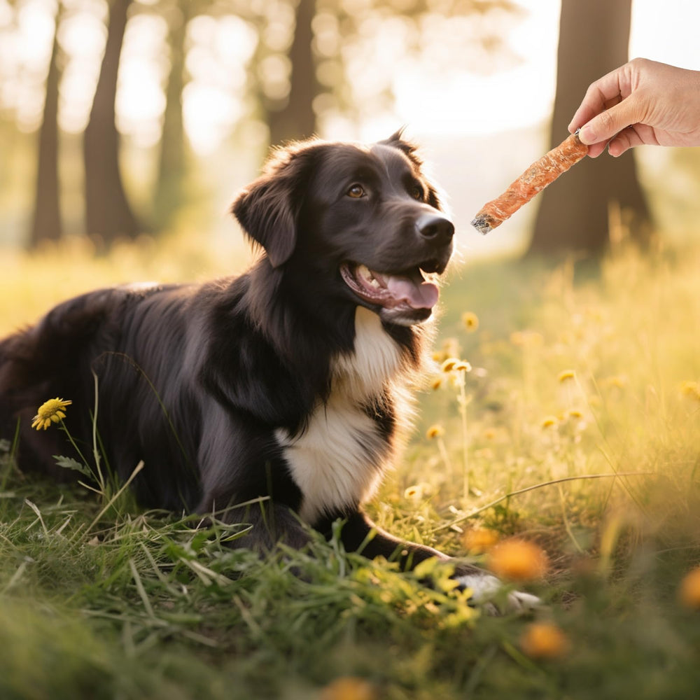 ASMPET dog cod skin treats dog chew action captured for enjoyable training rewards