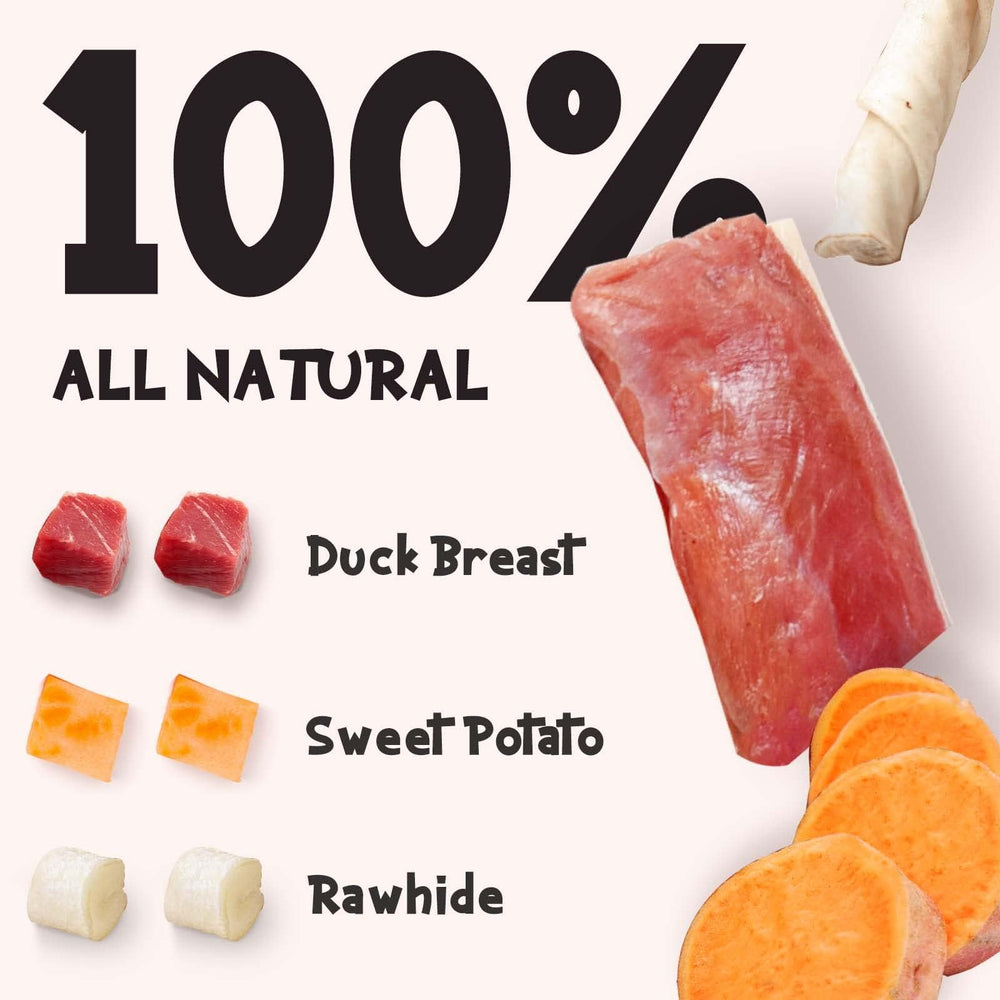ASMPET duck-wrapped rawhide sweet-potato-stick 2 protein-rich chew