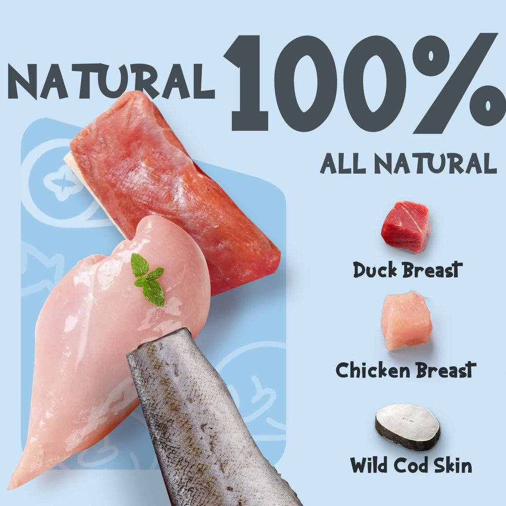 ASMPET palitos de piel de bacalao con pollo, fuente de proteína para perros.