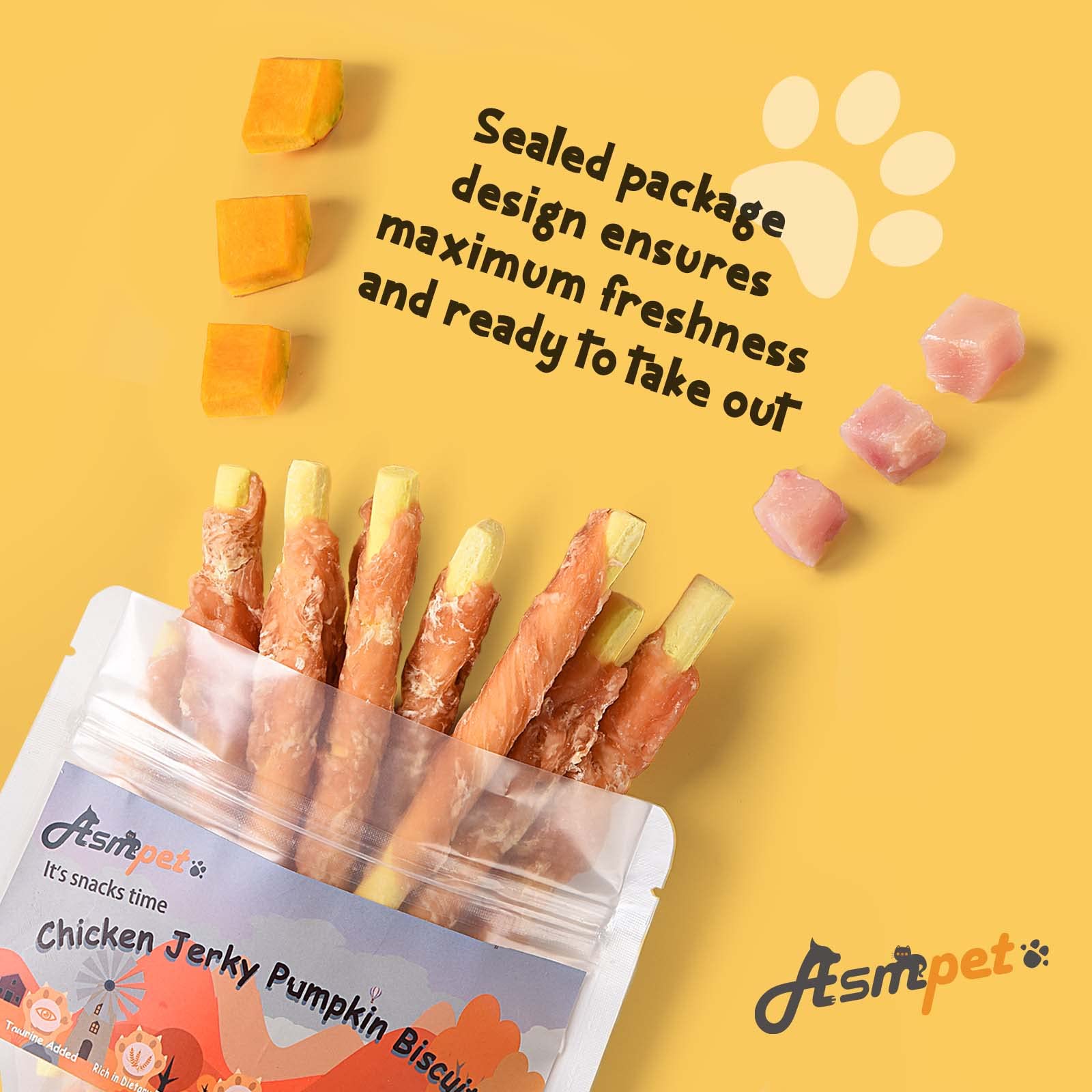 ASMPET pumpkin-biscuits closeup emphasizes vitamin-rich texture for daily treats