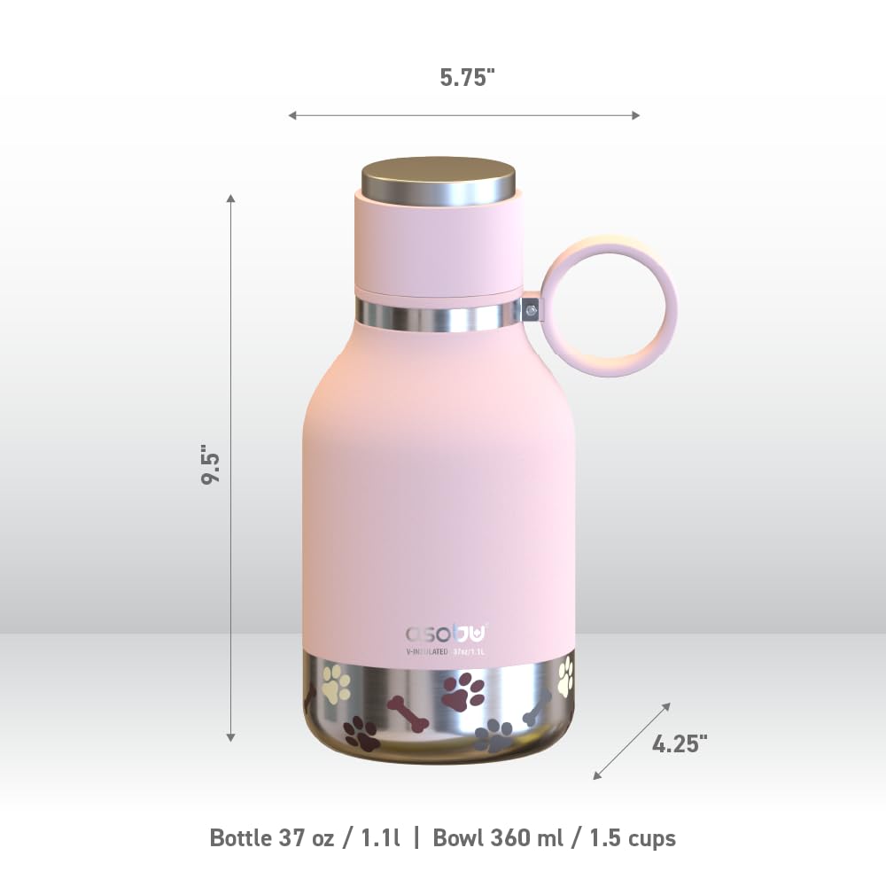 Asobu Buddy Bottle pink easy-clean cap for quick maintenance after walks.