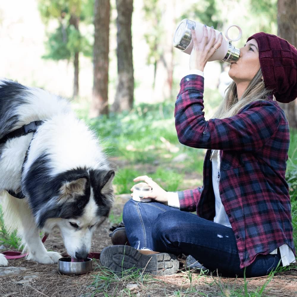 Asobu detachable dog bowl base for easy pet water filling during walks.