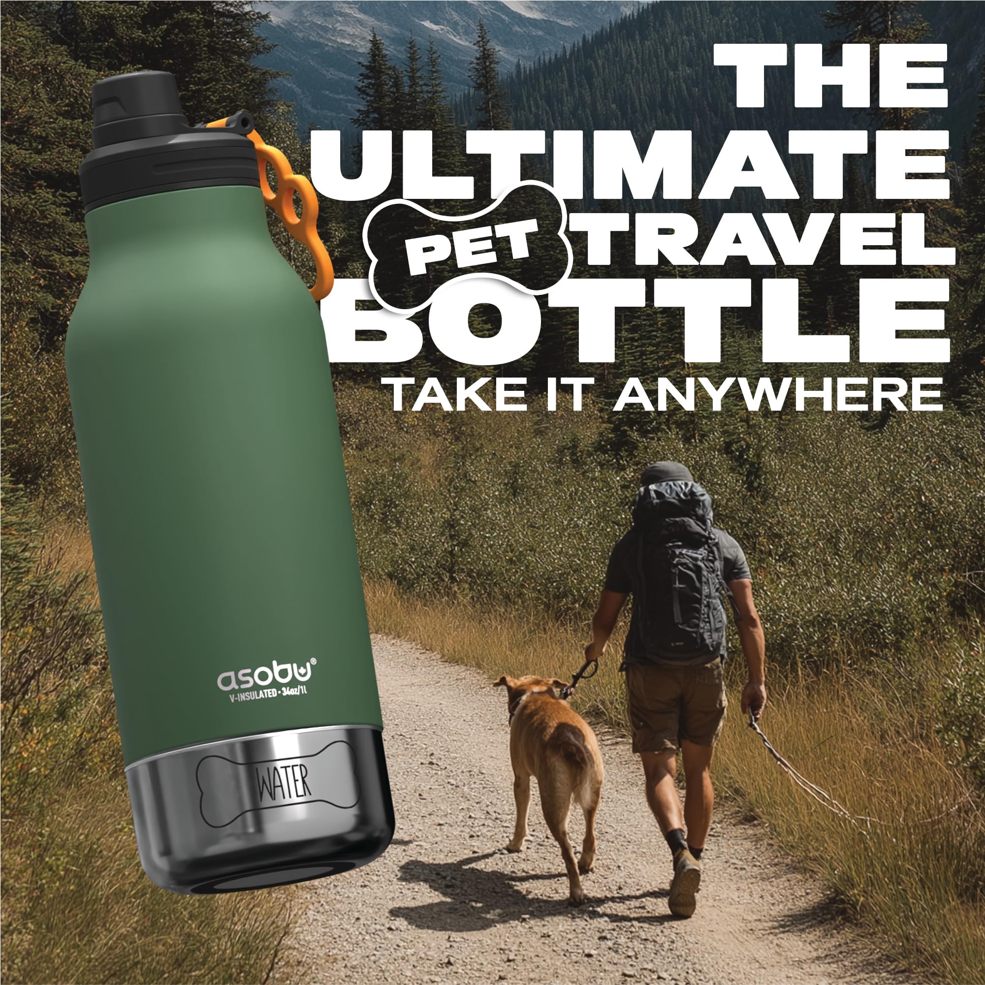 Asobu Dog Barky Bottle cap secure design minimizes leaks during road trips.