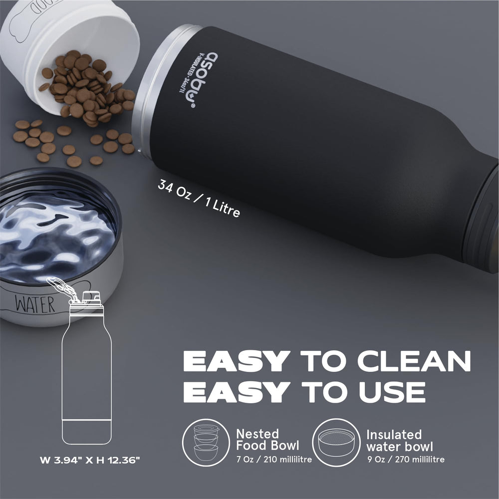 Asobu Dog Barky Bottle removable bowls simplify cleaning and cross-use.