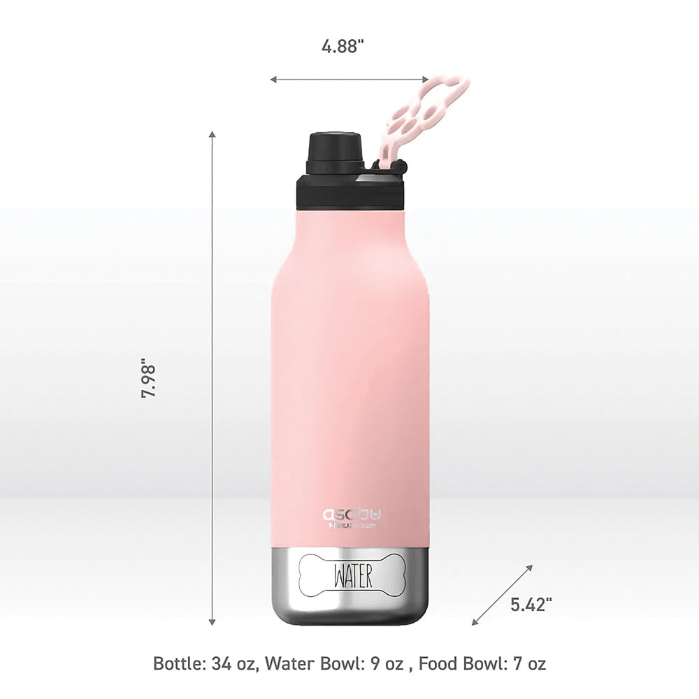 Asobu Dog Barky Bottle removable water bowl supports easy dog hydration.