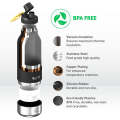 Asobu Dog Barky Bottle water-bowl attachment shows convenient top hydration for pets during hikes.