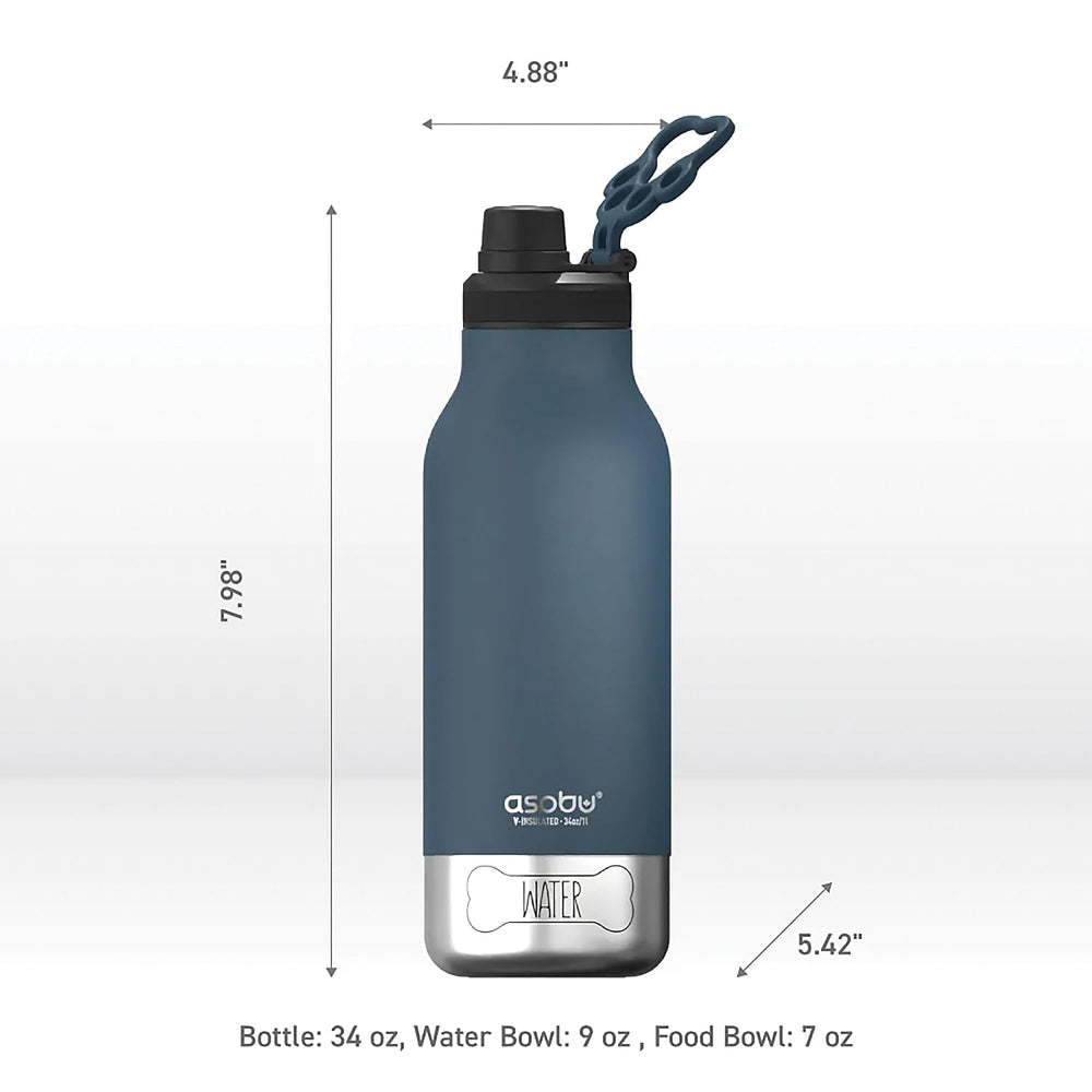 Bottom food bowl on the Asobu Barky Bottle for pet snacks during adventures.