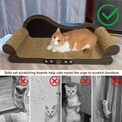 Asou cat scratcher couch close-up cardboard shows thick safe construction.