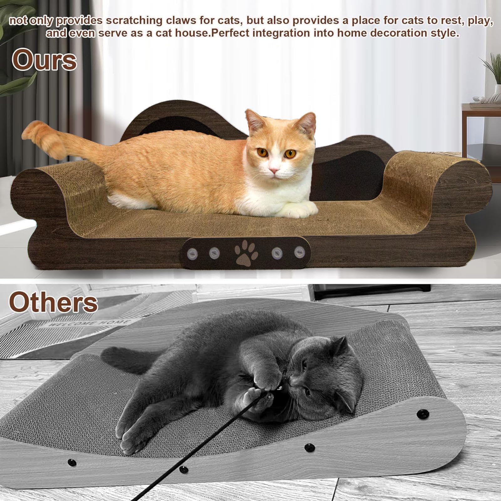 Asou cat scratcher couch installation step 1 demonstrates quick setup.