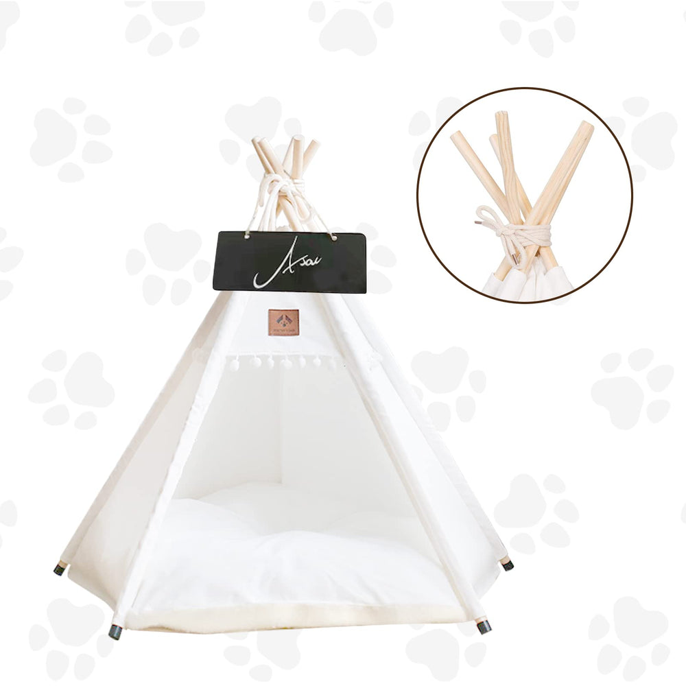 Asou dog-teepee easy-assembly shows quick setup in minutes.