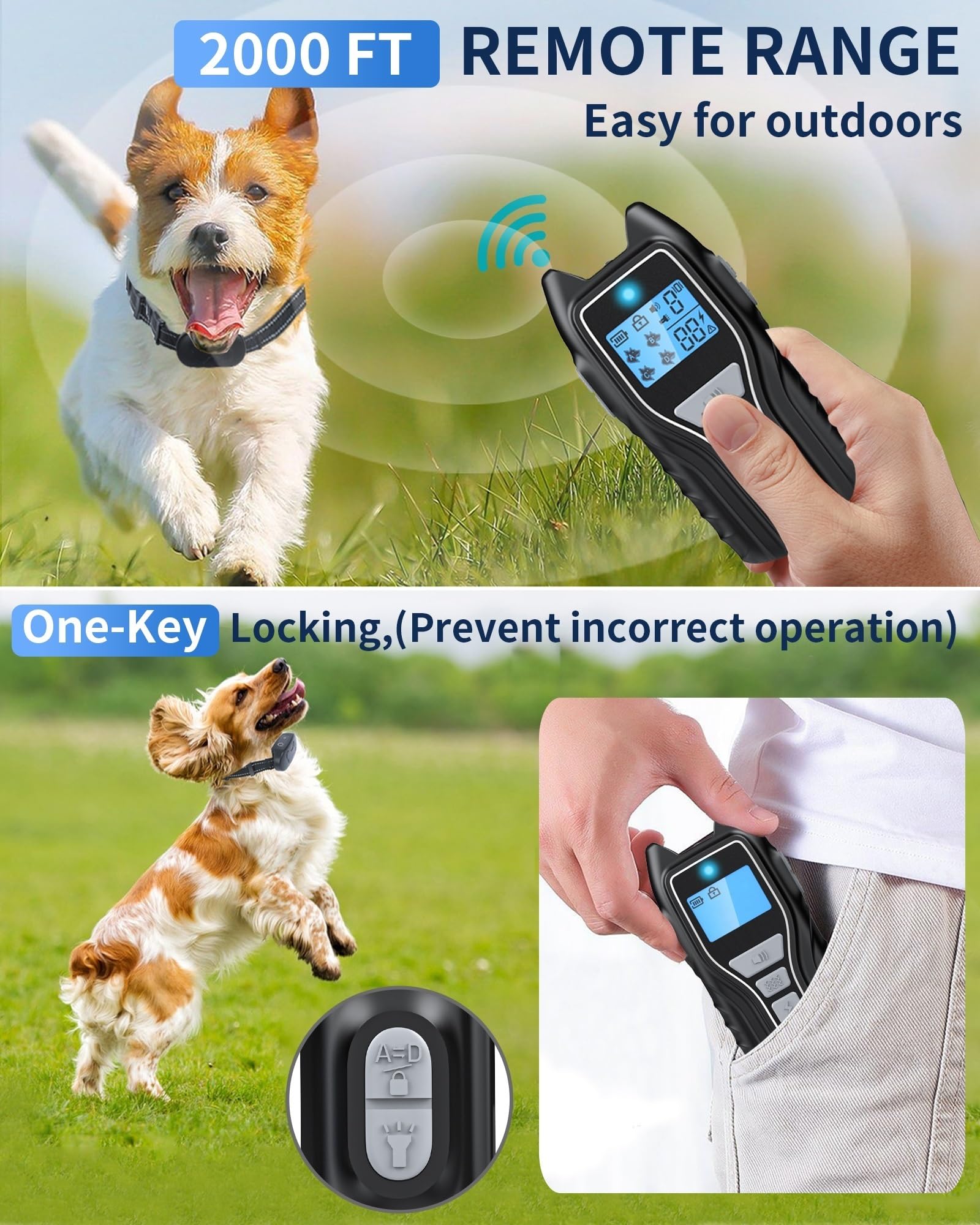 Asrcs dog collar long battery life minimizes recharges on longer outings.