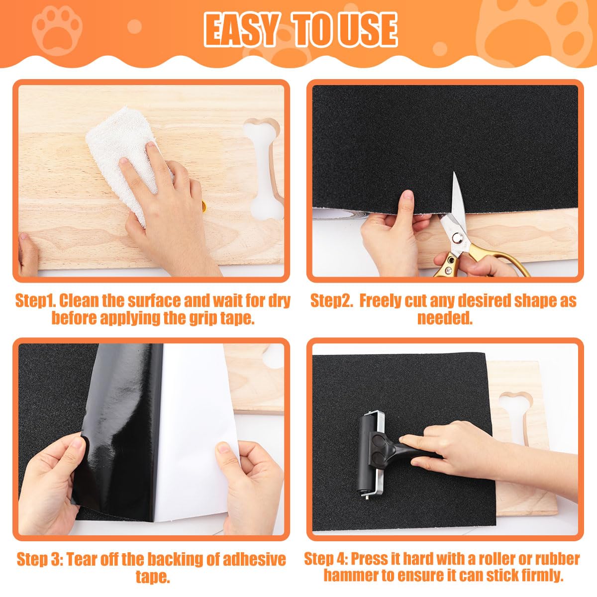 Astfys 120-grit emery paper fits most dog scratch pads easily.