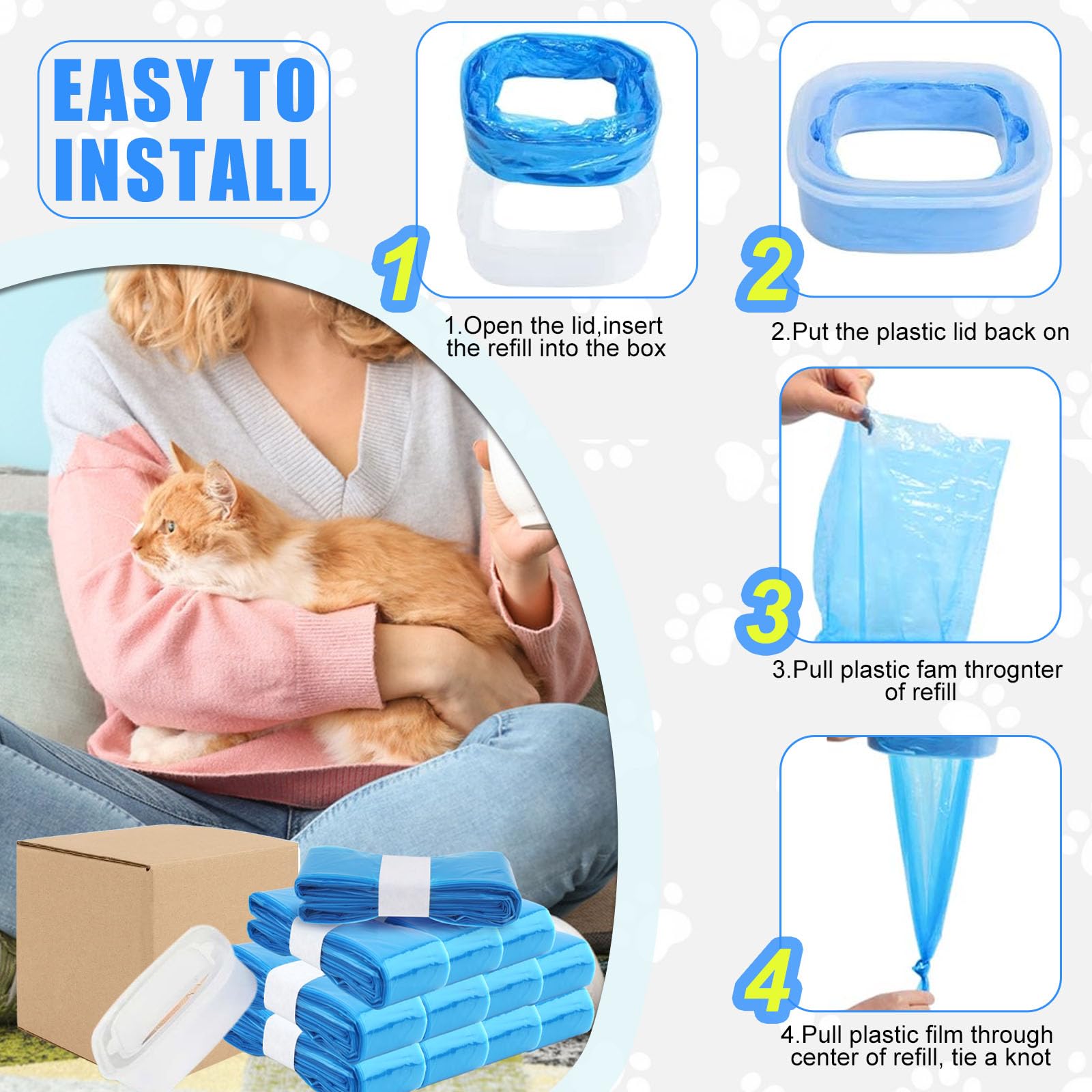 Astrallgn easy-install cat litter refill simplifies setup for mess-free changes