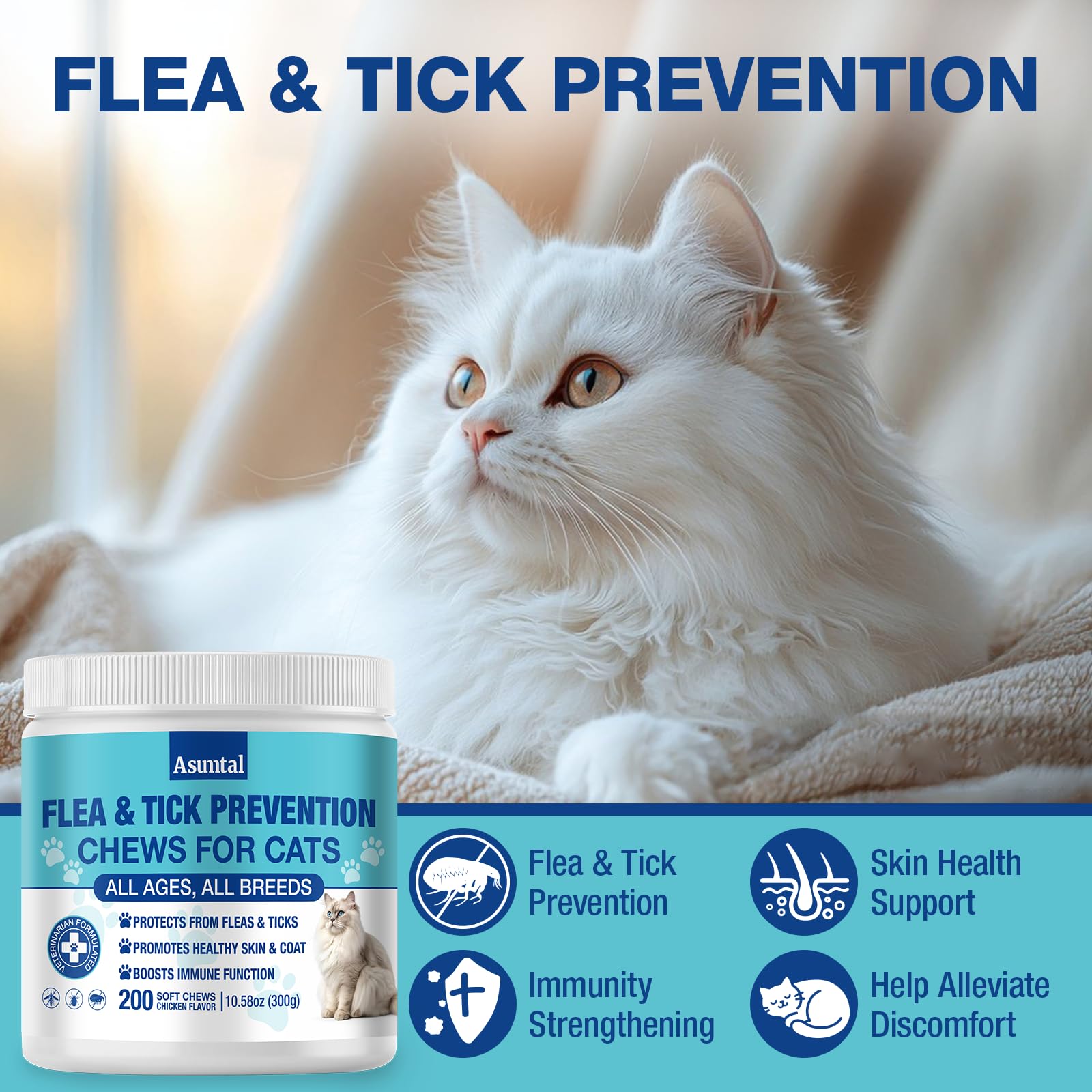 Asumtal cat chew treat sample illustrates tasty chicken flavor and simple feeding.
