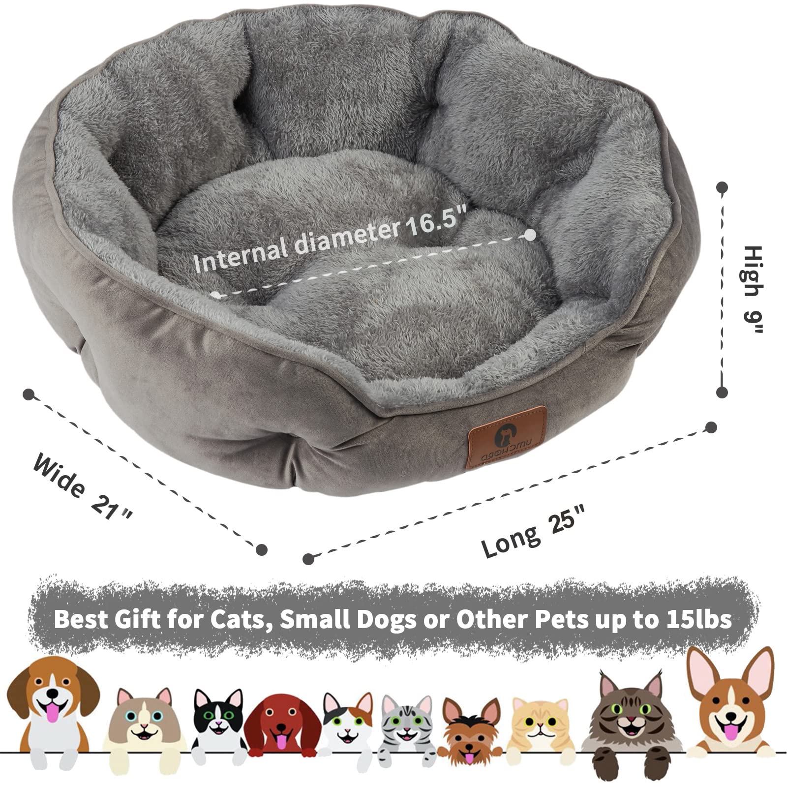 Asvin cat bed round design provides secure lounging and neck support