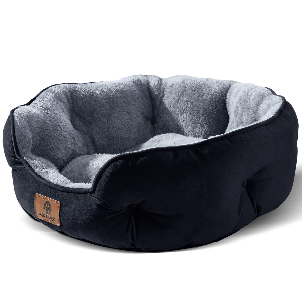 Asvin medium dog bed with soft Sherpa fleece for cozy naps