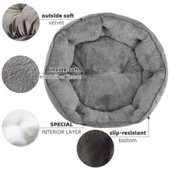 Asvin pet bed round design complements home decor for cozy lounging