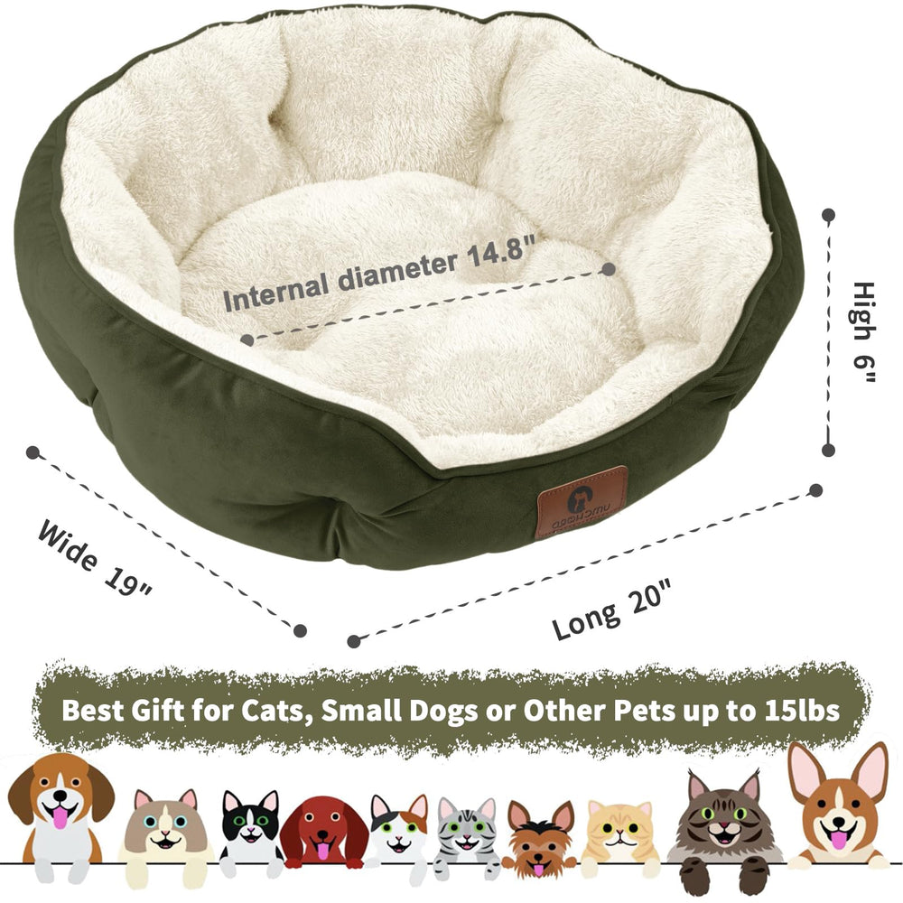 Asvin small dog bed anti-slip bottom keeps bed in place