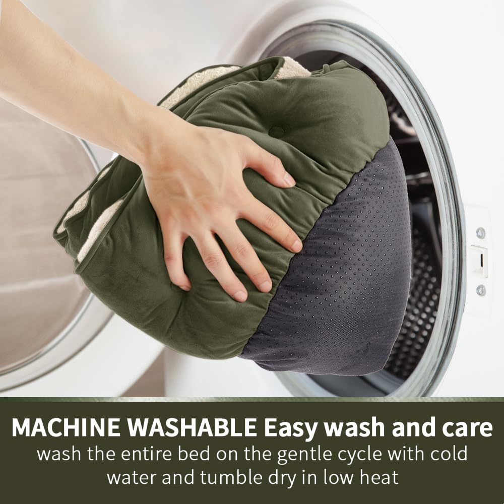 Asvin small dog bed machine washable for easy care