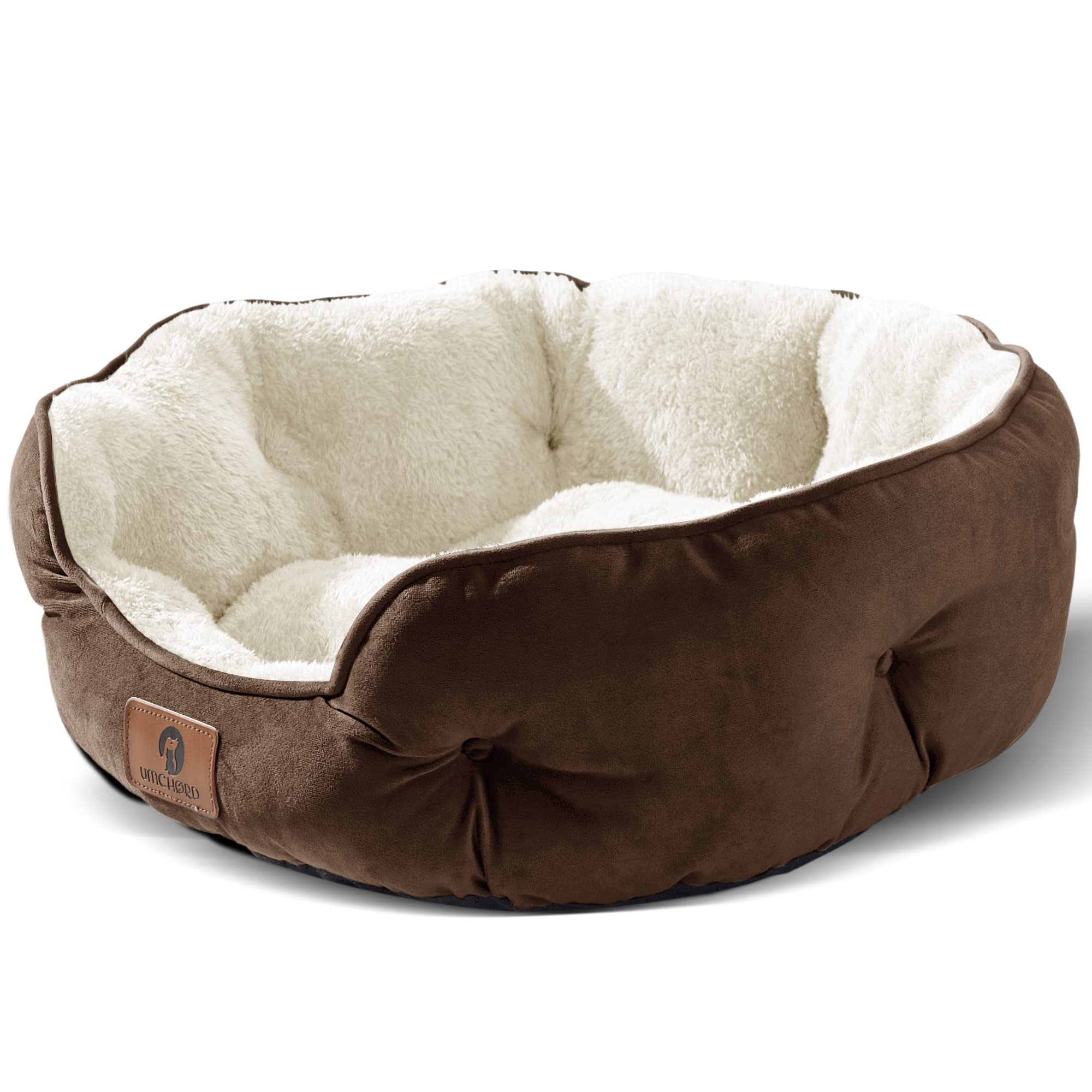 Asvin small dog bed overview on the floor, inviting cozy naps.