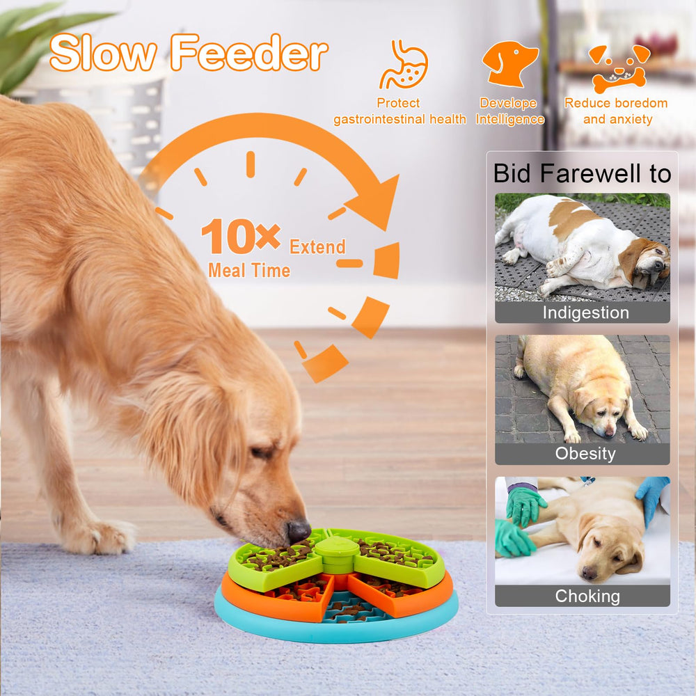 ATDOALL slow-feeder bowl 3layers maze invites mental challenge during meals.