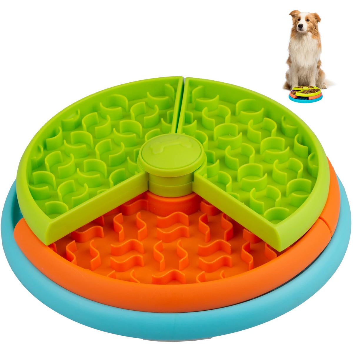 ATDOALL slow-feeder bowl 3 levels from outer view supports slower eating and engagement.