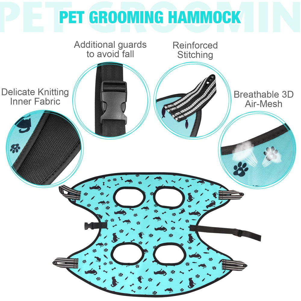 ATESON Cat and Dog grooming hammock illustrates versatile use for multi-pet homes.