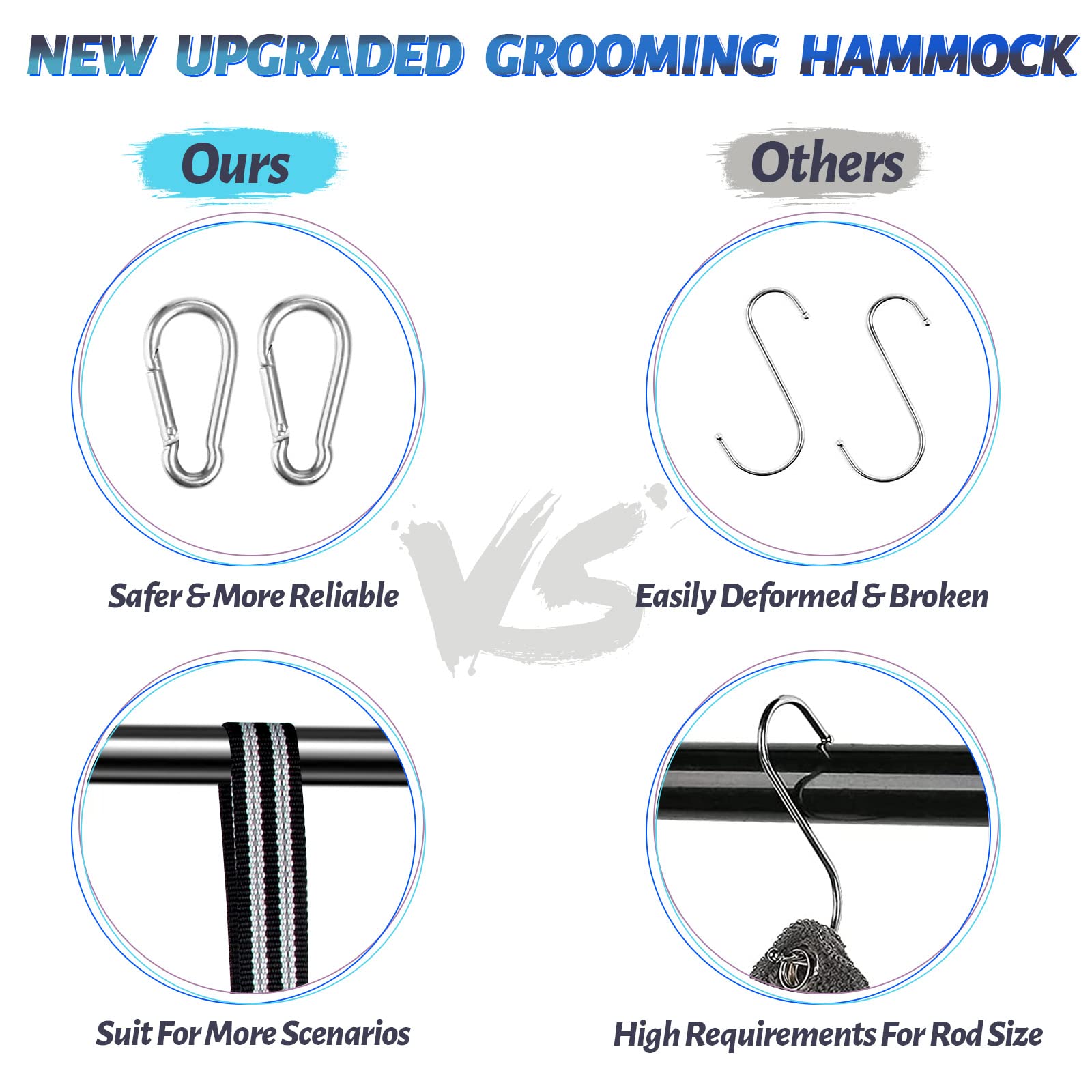ATESON two hanging slings for secure grooming setup
