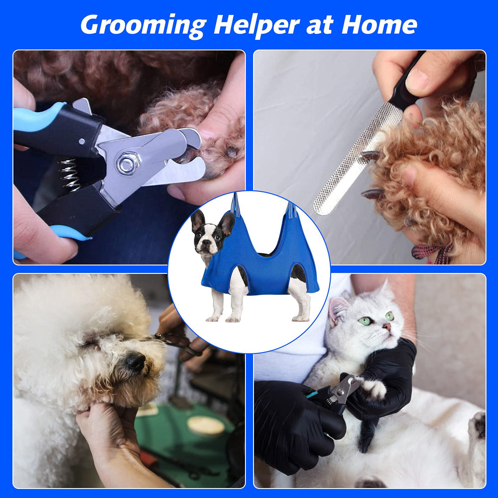 ATESON home grooming session using the sling for nails and baths.
