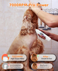 ATESON nail-grinder 2-hour-runtime; cordless paw and nail care on the go.