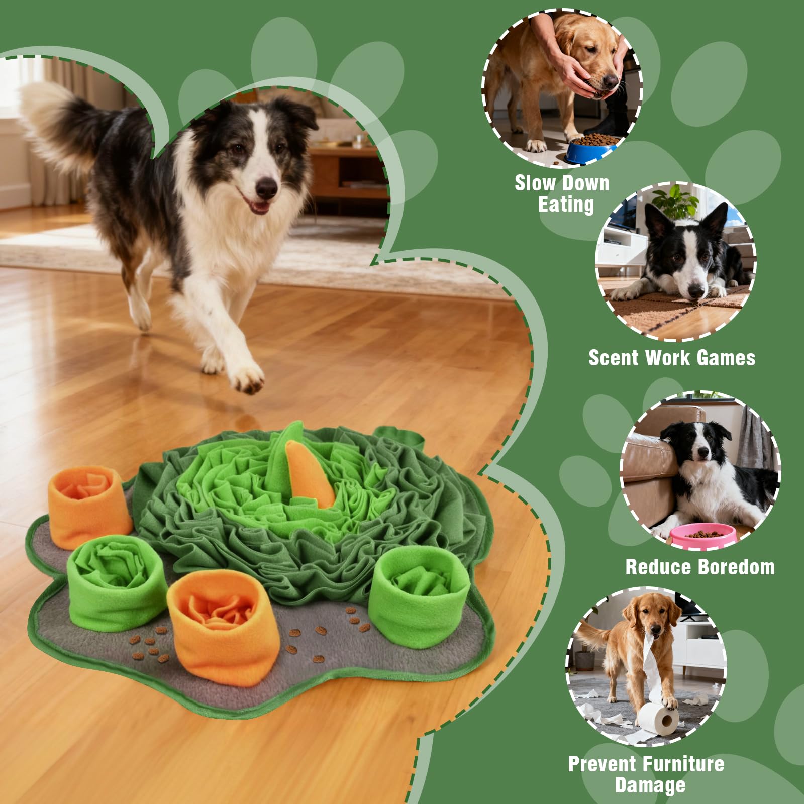 Atiansen Snuffle Mat textured grooves challenge dogs' problem-solving and sniffing