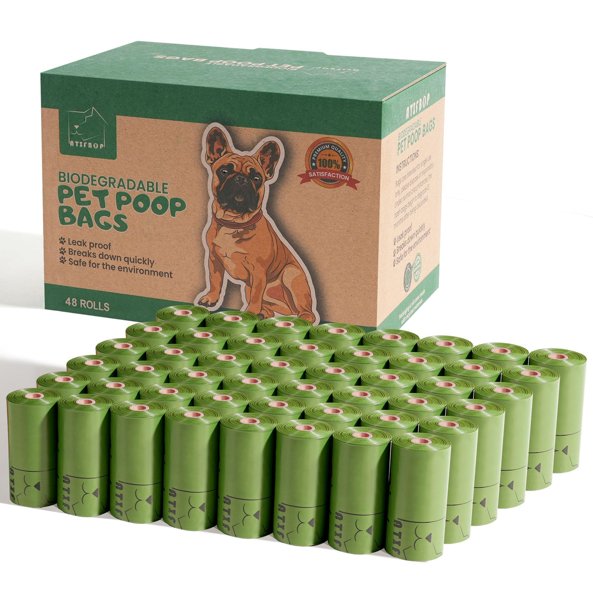 ATIFBOP biodegradable dog poop bags 720-count bundle for eco-friendly waste management