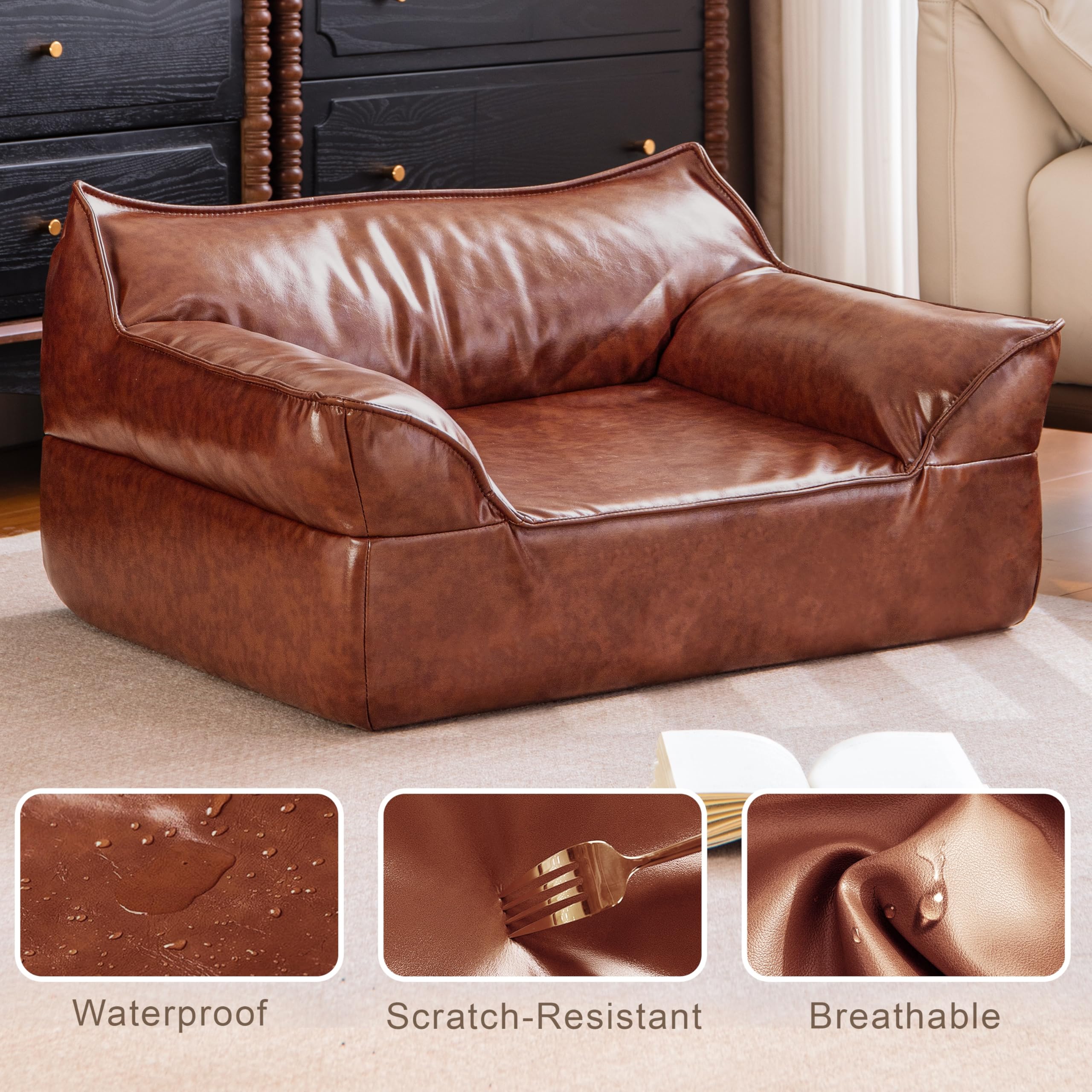 ATJafurn Simple assembly by stuffing foam into leather cover after delivery.