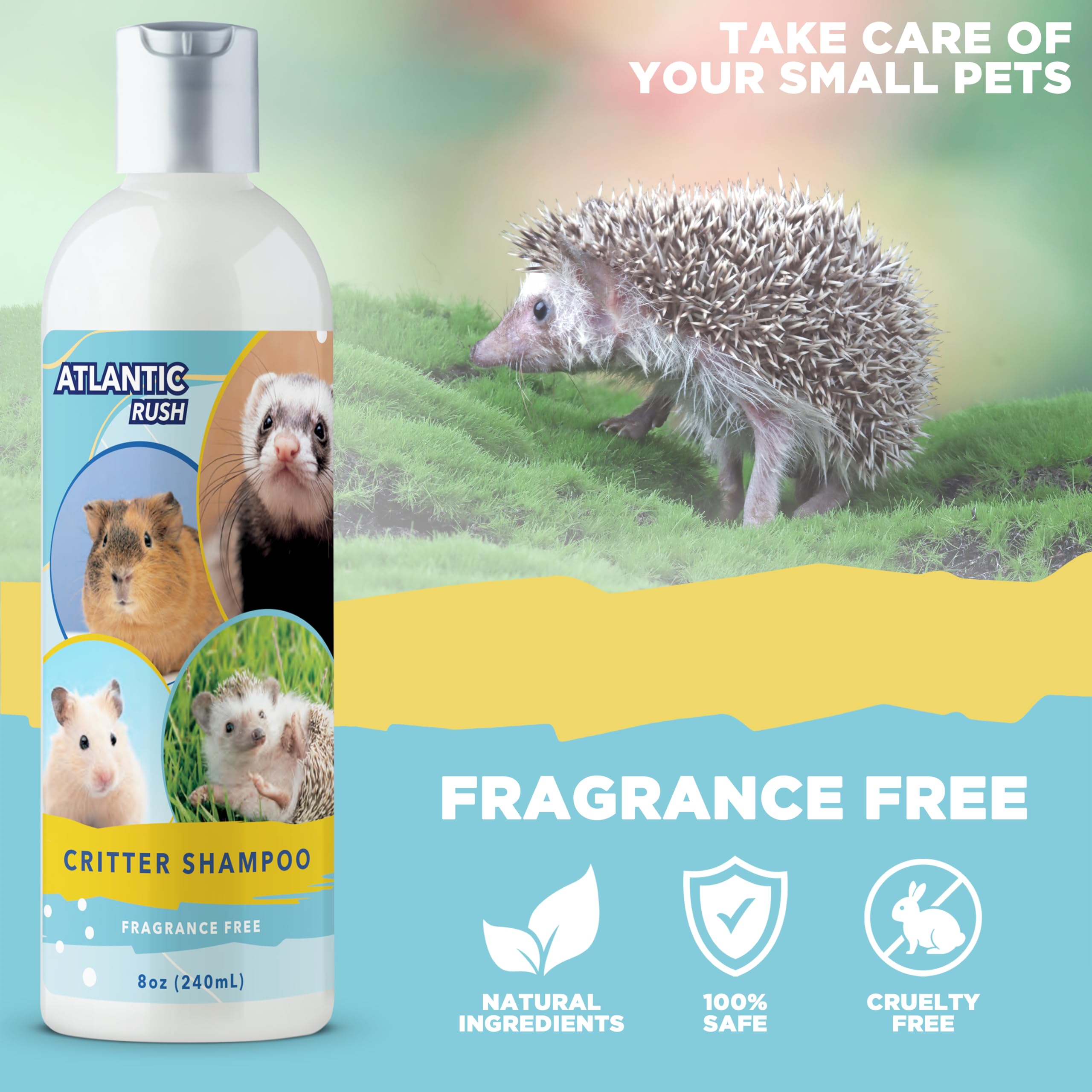 Atlantic Rush Critter Shampoo pet owner setup showing simple bath routine