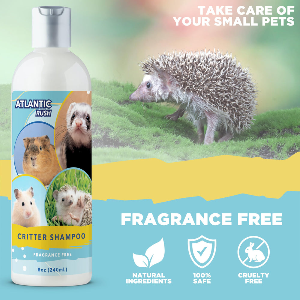 Atlantic Rush Critter Shampoo pet owner setup showing simple bath routine