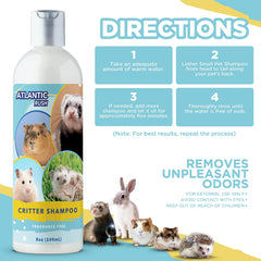 Atlantic Rush Critter Shampoo pour bottle for controlled dispensing during baths