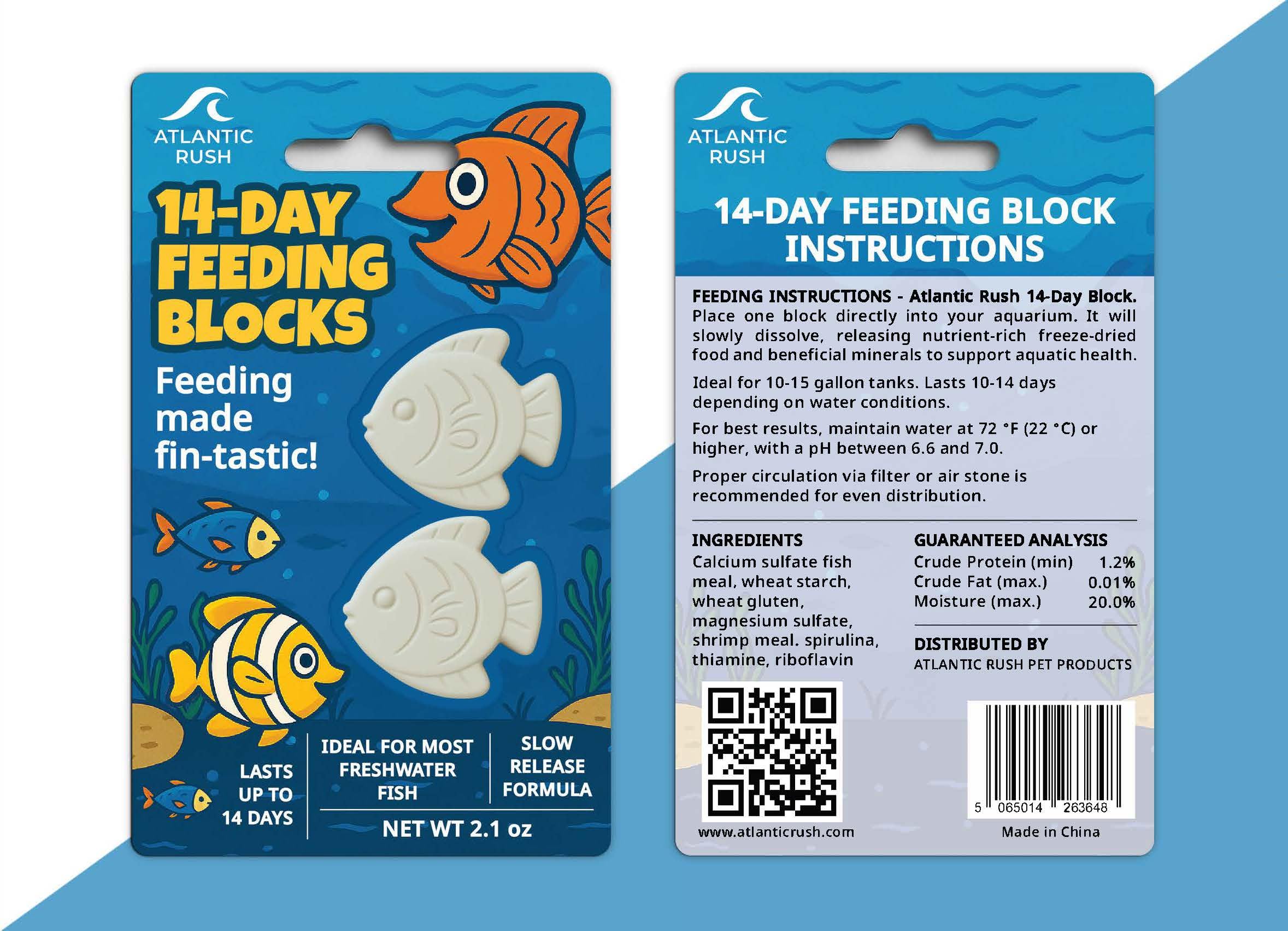 Atlantic Rush betta-friendly feeder block in use with calm, long-lasting feeding.