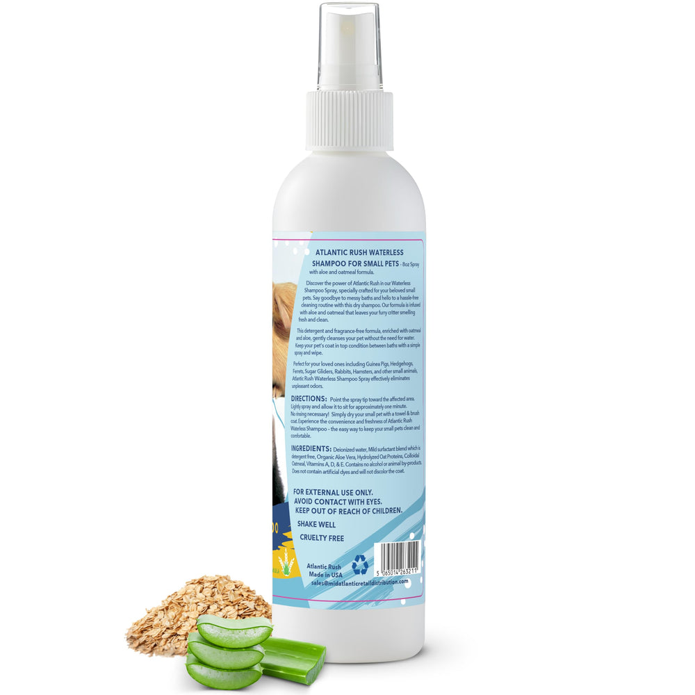 Atlantic Rush application scene showing no-rinse grooming without water