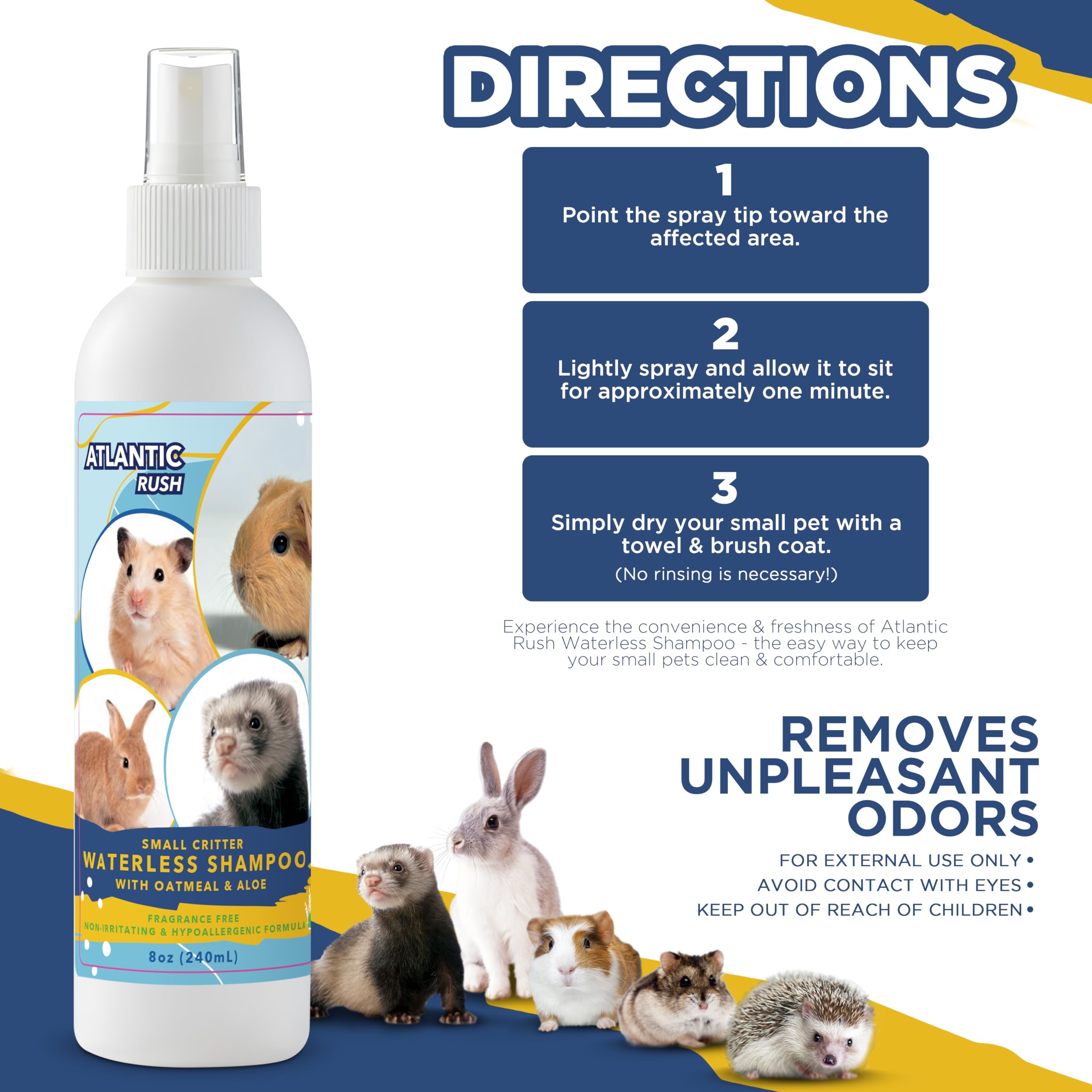 Atlantic Rush fragrance-free label highlights scent-free care for pets