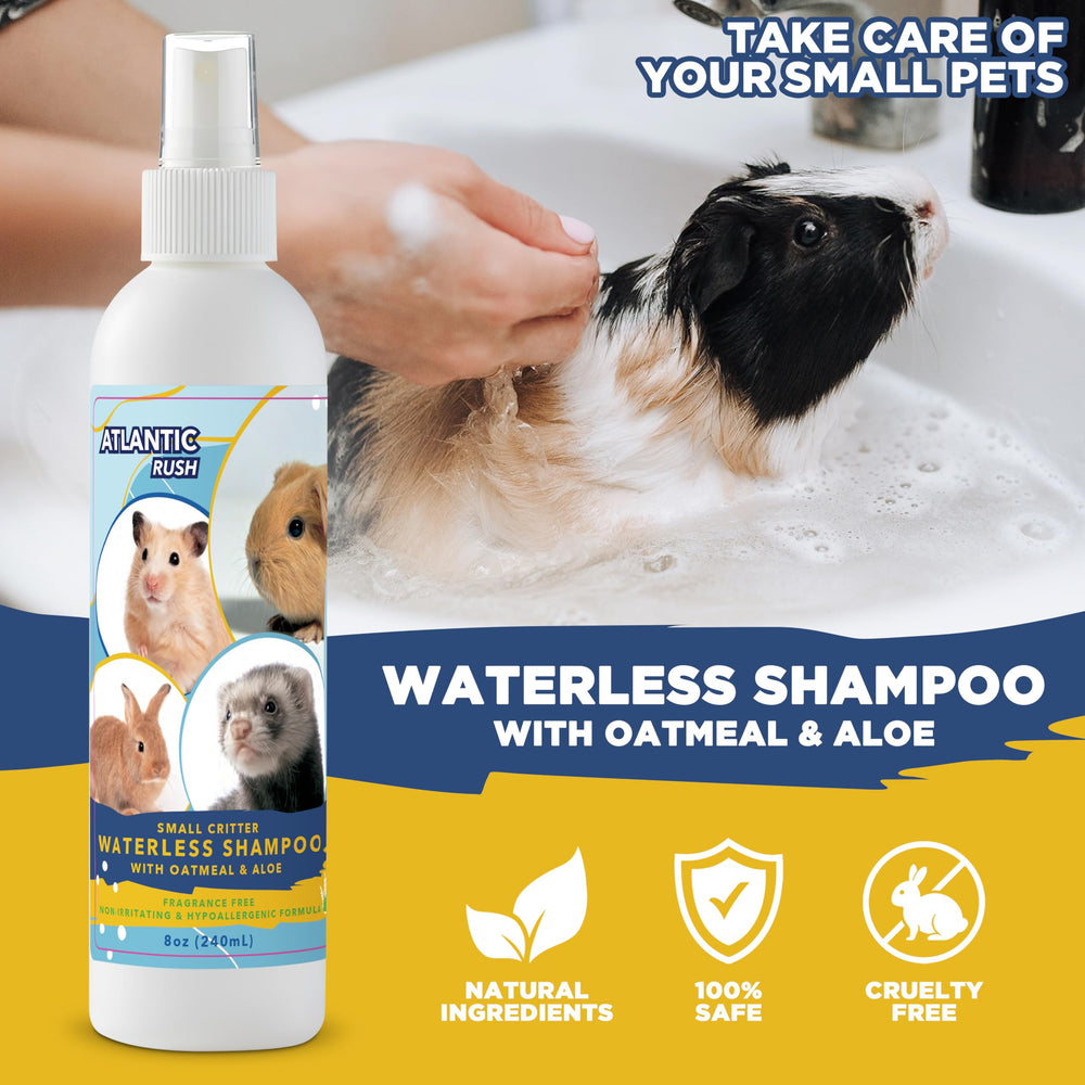Atlantic Rush USA-made badge on small-pet shampoo
