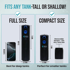 Atlantis Aqua detachable sections adapt from 20 to 55 gallons.